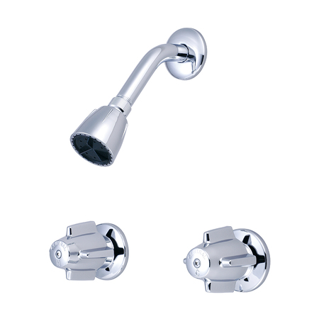 CENTRAL BRASS Two Handle Shower Set, Polished Chrome, Wall 926